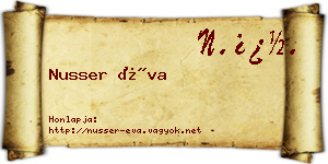 Nusser Éva névjegykártya
