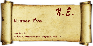 Nusser Éva névjegykártya